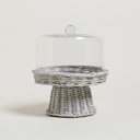 Campana De Vidrio Con Pie Salix White 25 Cm