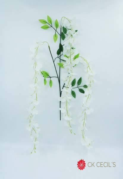 [413365] Wisteria Spray 66 Cm White