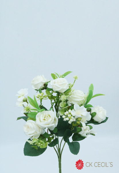 [413475] Mini Rose Mix X 5 X 30Cm White