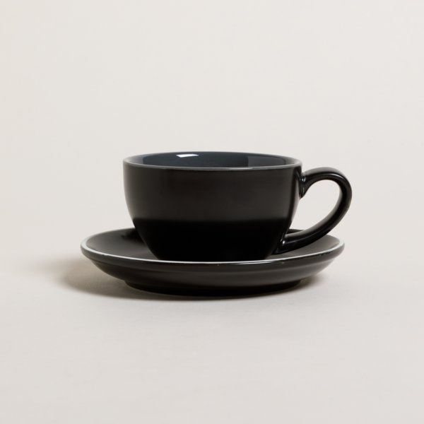 Set X 6 Taza Y Plato Barista Black & Grey 280 Ml