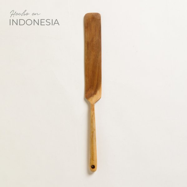 [4111307] Espátula Alargada De Madera De Teca 32 Cm