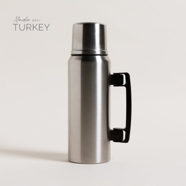 [4111322] Termo Camping De Acero Inoxidable Con Asa Abatible 1000 Ml