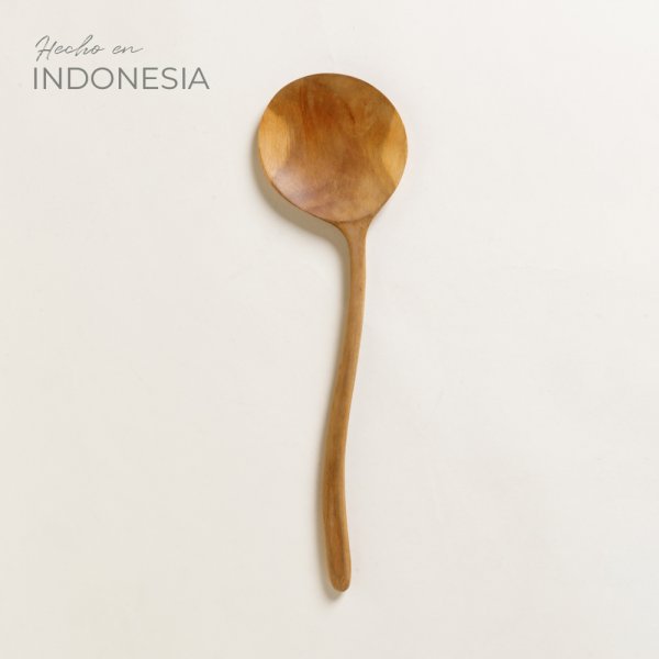 [4111432] Cucharon Ondulado De Madera De Teca 30 Cm