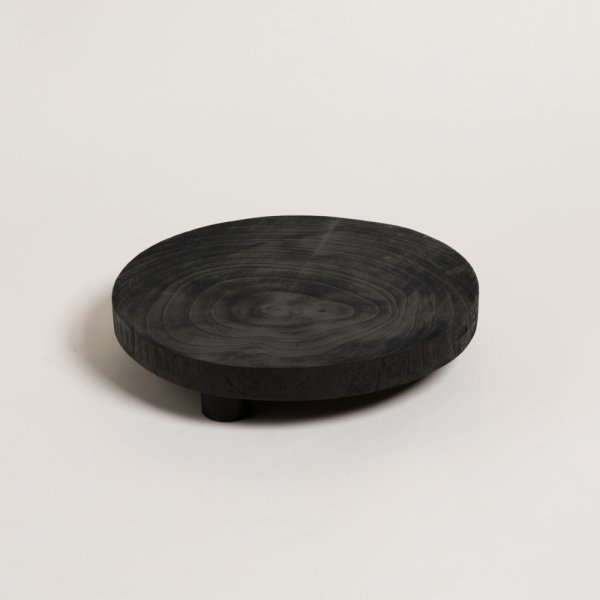 Bandeja Deco Redonda Bois Negro 6X30 Cm