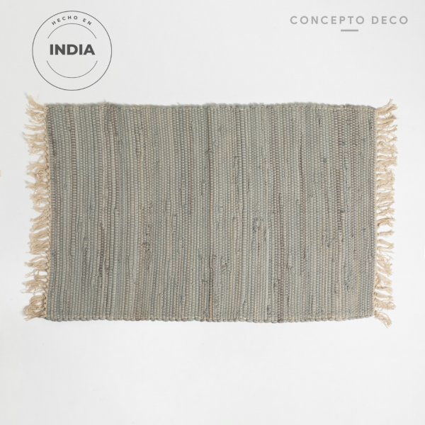 [1651159] Alfombra Deco India Algodón Grisáceo 60X90Cm