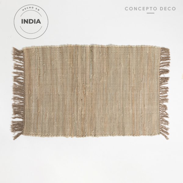 ALFOMBRA DECO INDIA ALGODÓN GRIS 60X90CM