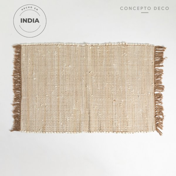 [1651162] Alfombra Deco India Algodón Crudo 60X90Cm