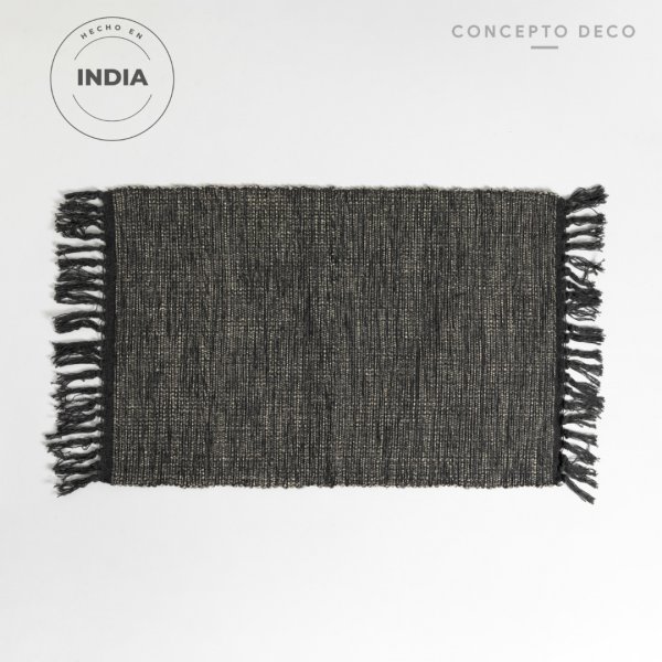 [1651166] Alfombra Deco India Algodón Azul Oscuro 45X70