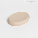 Jabonera Cerámica Puntitos Crudo 10,5X10Cm