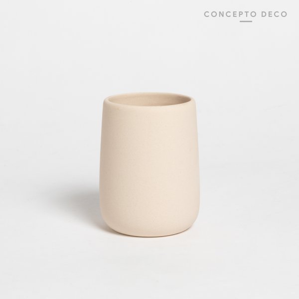 [1651184] Portacepillo Cerámica Cemento 10X6Cm