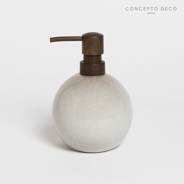 [1651191] Dispenser Cerámica Craquelada Blanco 16X7Cm
