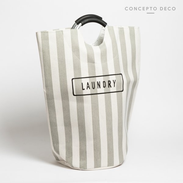 [1651209] Cesto Laundry Rayas Anchas Gris 56X28