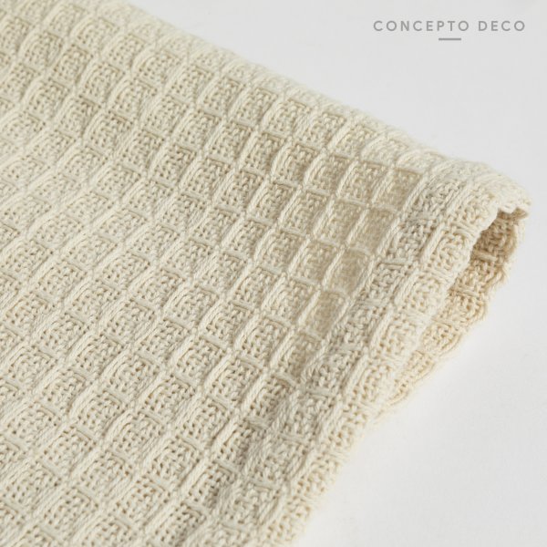 [1651220] Manta Sofá India Ballerina Waffle Algodon Crudo 125X150Cm