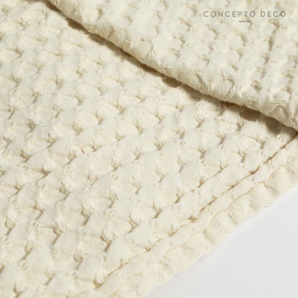 [1651222] Manta Sofá India Nubra Waffle Algodon Crudo 125X150Cm