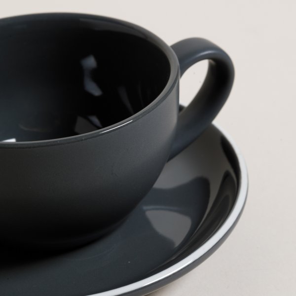 Set X 6 Taza Y Plato Barista Grey 280 Ml