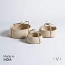 Canasto Con Manijas Kanpur Natural L 10X23 Cm Cm Vassa Home
