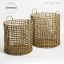 Canastos Seagrass Cilindrico S 34 X 35 Cm