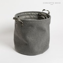 Canasto Boucle Gris Cilindro L 38 X 38 cm