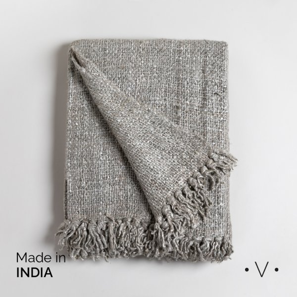 [4115048] Manta Kodra Gris 130X170 Cm Vassa Home