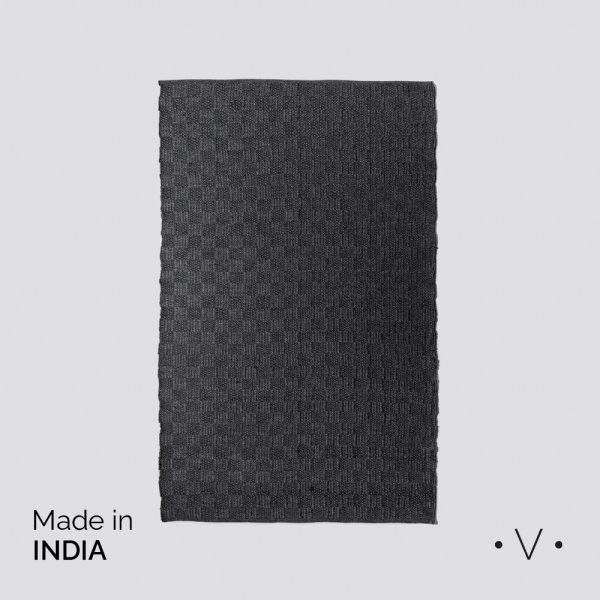 Alfombra Simil Yute Charcoal Grey 160X250 Cm Vassa Home