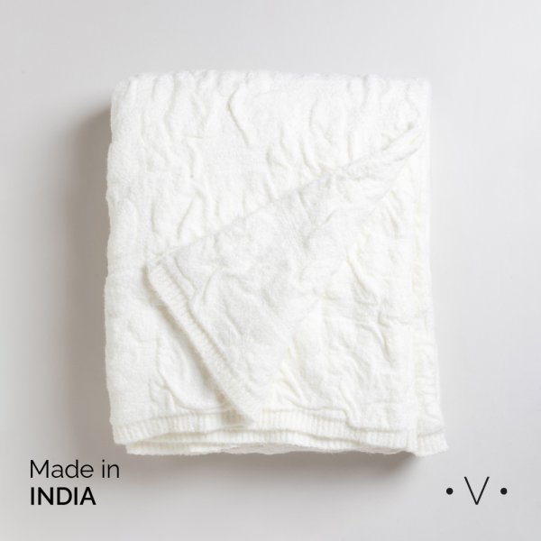 [4115080] Manta Teddy Fleece Off White 140X178 Cm Vassa Home