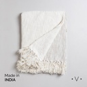 Manta Textured Woven Off White 140X178 Cm Vassa Home