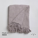 Manta Basket Weave Knit Taupe 140X178 Cm Vassa Home