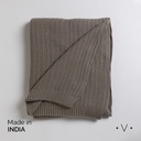 Manta Ribbed Knit Olive 140X178 Cm Vassa Home