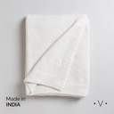 Manta Garter Stitch Off White 140X178 Cm Vassa Home