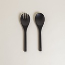 Set De Cubiertos Para Ensalada De Madera De Acacia NEGRA 26 CM