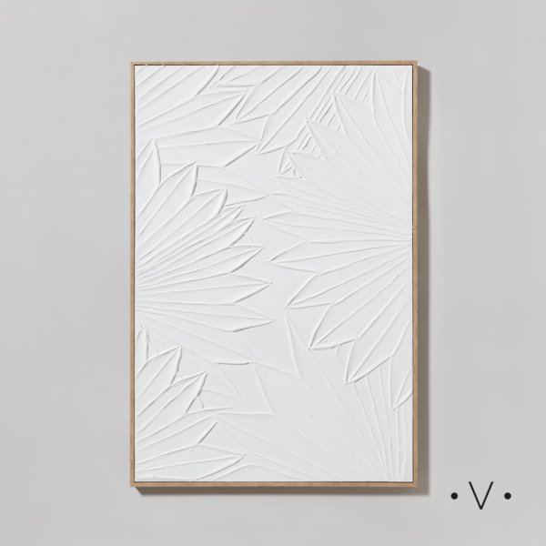 [4115191] Cuadro Palm White 62X92 Cm  Vassa Home