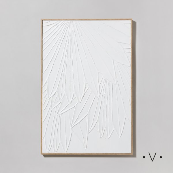 [4115194] Cuadro Big Palm White 62X92 Cm Vassa Home