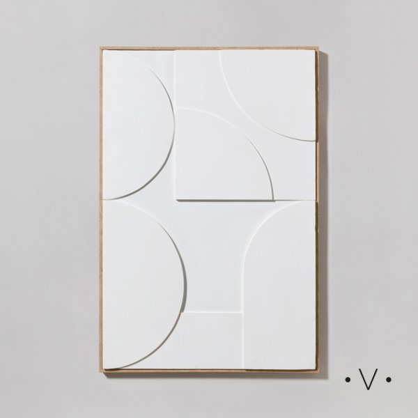 [4115199] Cuadro Geometric White 62X92 Cm Vassa Home