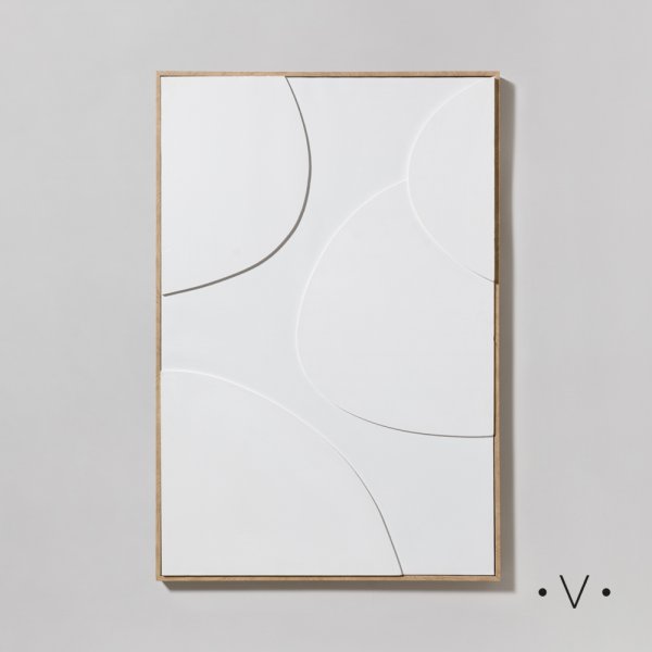 [4115200] Cuadro Curves White 62X92 Cm Vassa Home