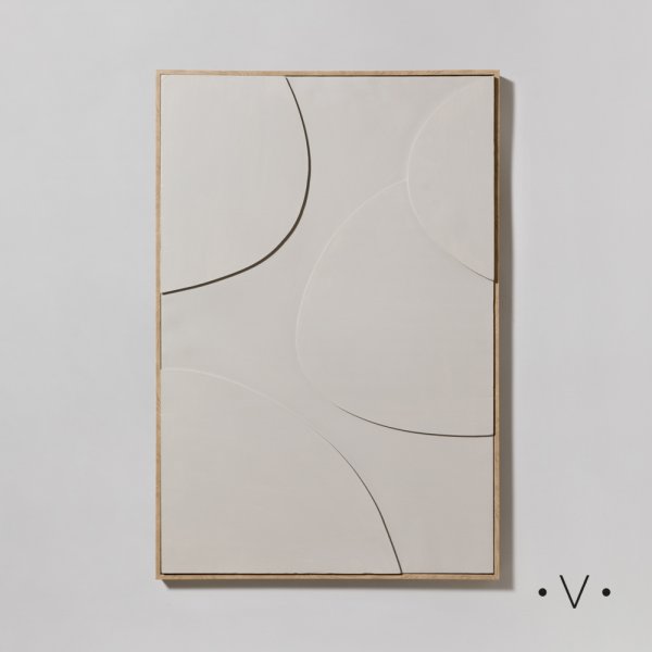 [4115203] Cuadro Curves Beige 62X92 Cm Vassa Home