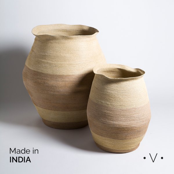 [4115163S] Canasto Anfora Kanpur Natural 60X37 cm Vassa Home