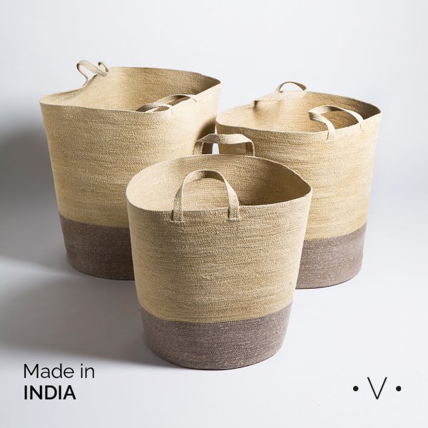 [4115159M] Canasto Recto Kanpur Grey 54X55 CM Vassa Home