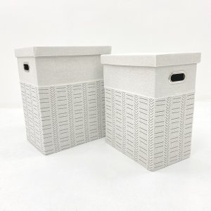 Cestos Blanco Con Rayas Grises S 40 X 27 X 50