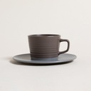 Set De Taza Y Plato Grey Y Marron 200 Ml
