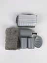 Set X 6 Accesorios Gris De Baño Con Alfombra Vgo Ba3202