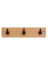 Perchero De Pared De Madera Con 3 Ganchos Finos De Metal Prm102
