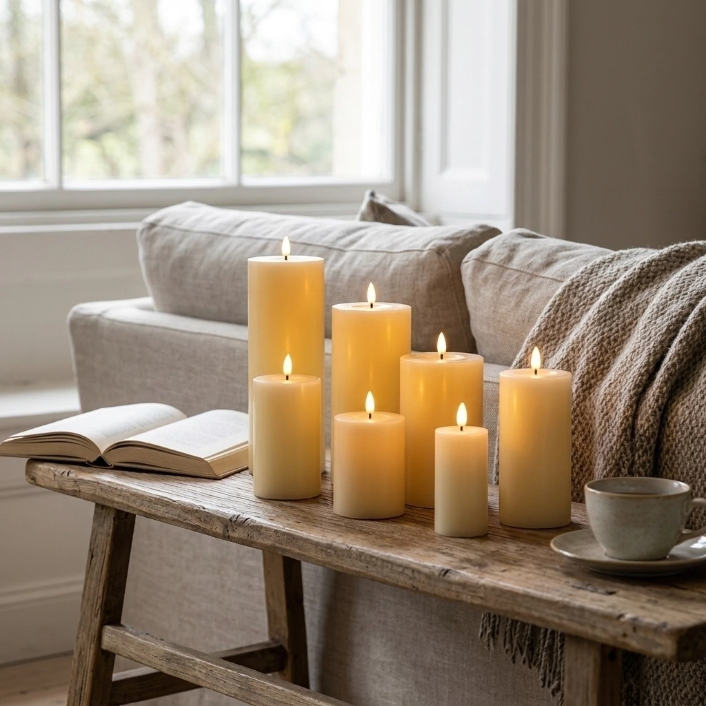 Velas Artificiales Led 10X25 Cm. Fnv1236