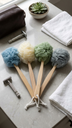 Esponja De Baño Con Manegro De bambú Colores Surtidos 36x13Cm