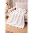 Manta Polar 200 X 230 Cm Con Arcos Griegos Blanca