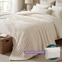 Manta Polar 150 X 200 Cm Tramado Con Curvas Blanca