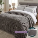 Manta Polar 150 X 200 Cm Tramado Con Curvas Gris