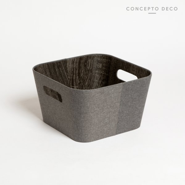 [165924] Organizador Madera Gris 27X27X16Cm