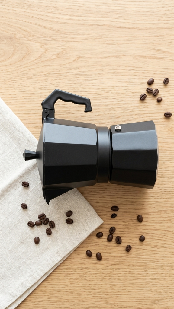 Cafetera Italiana 12 Pocillos Aluminio Negra