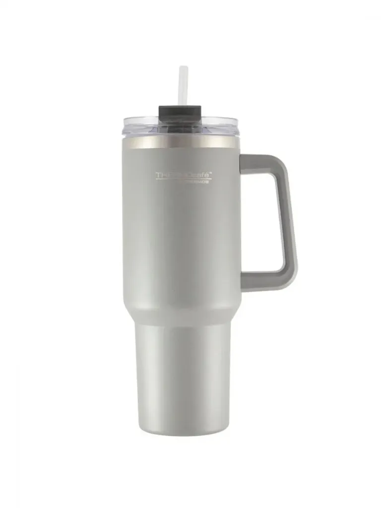 Vaso con Manija y Sorbete ThermoC Gris 1200 ml