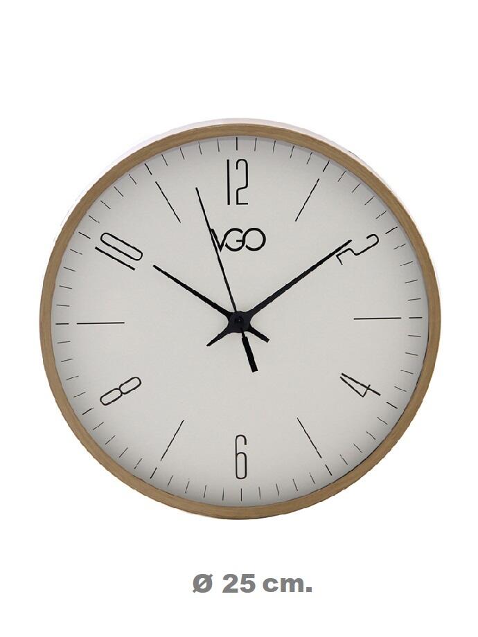 Reloj De Pared 25 Cm Simil Madera Rl25701
